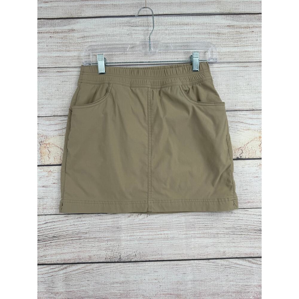 prAna Halle E-Waist Skort II Womens 4 Tan Khaki‎ Lined Stretch